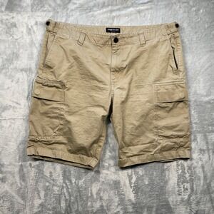 Kenneth Cole New York Mens Khaki Cargo Shorts Cotton Casual Utility Size 36